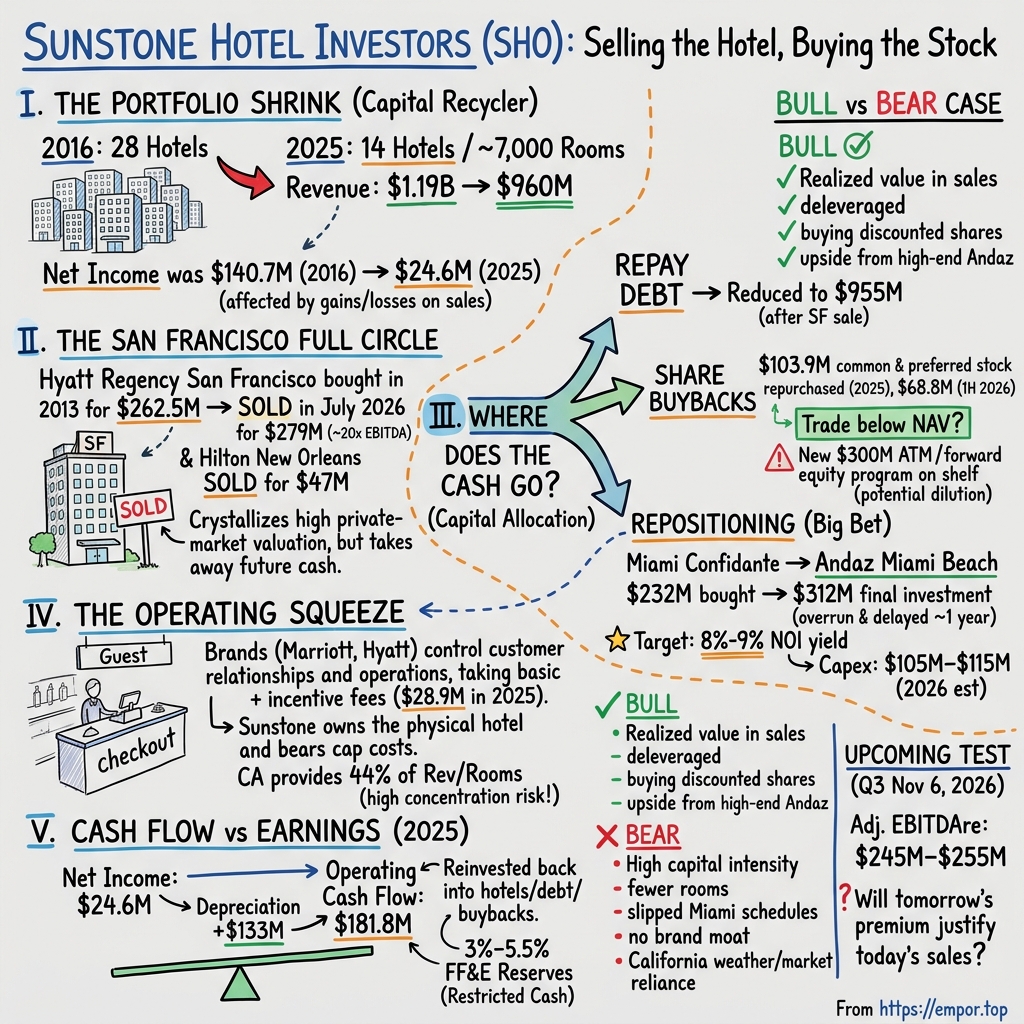 Sunstone Hotel Investors visual story map