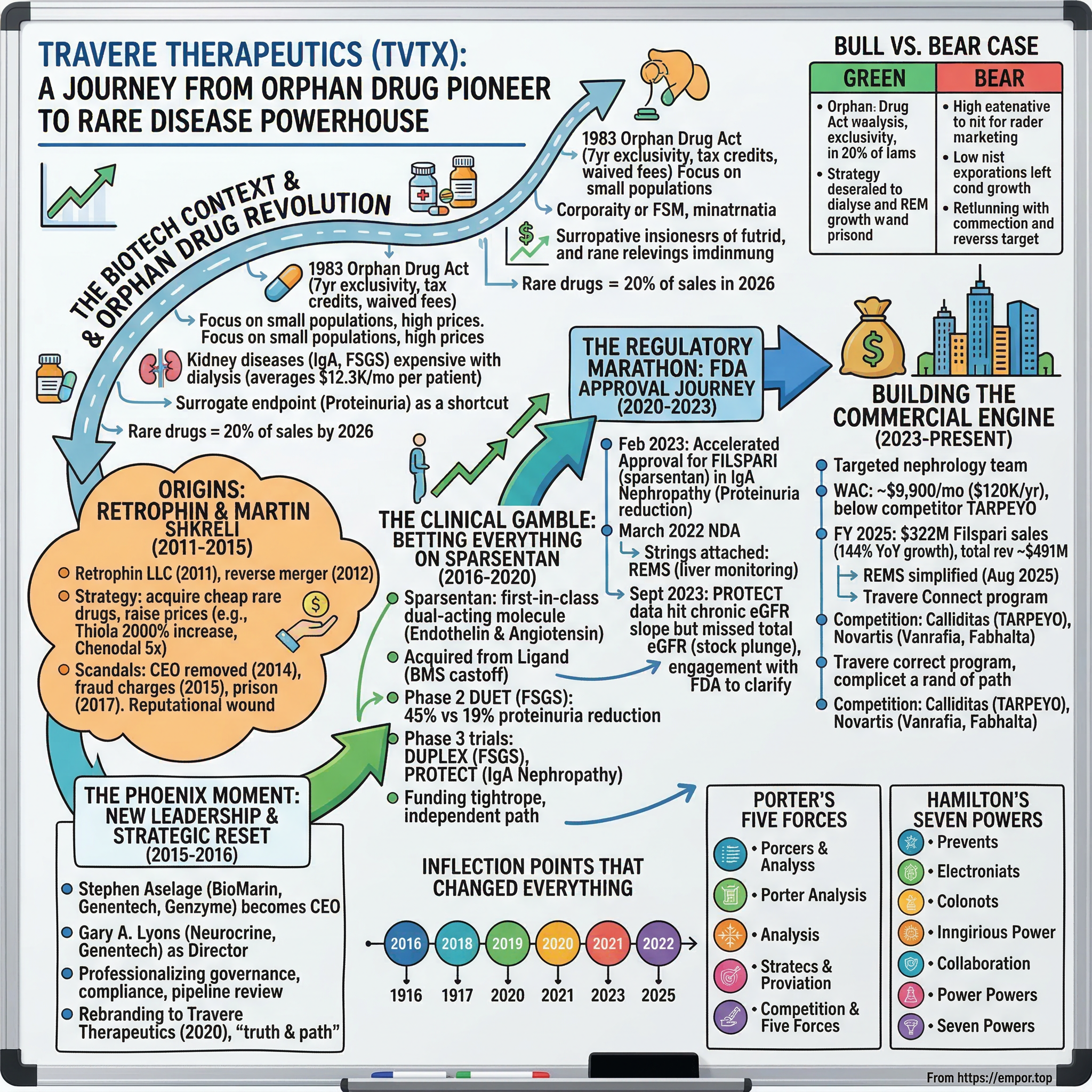 Travere Therapeutics visual story map