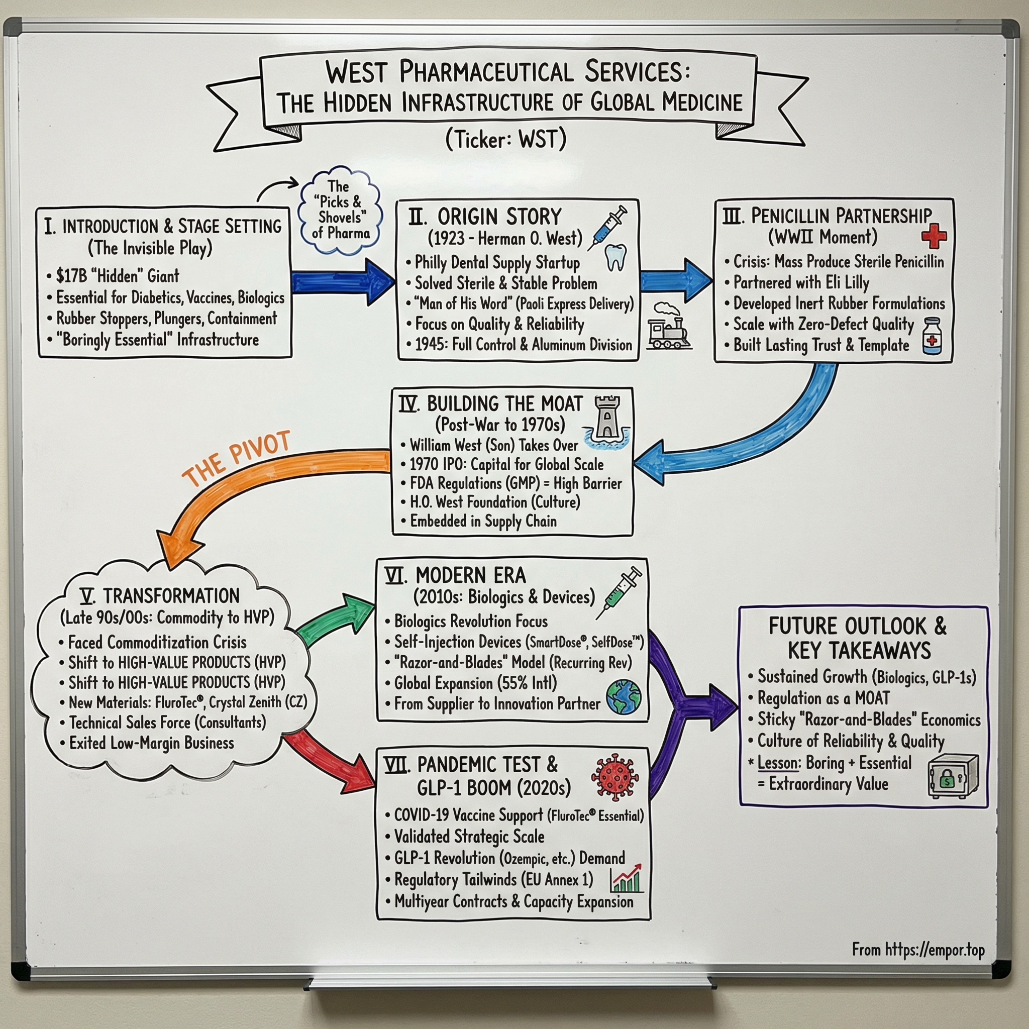 West Pharmaceutical Services visual story map